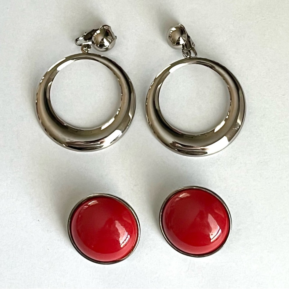BOGO Clip-On Bundle - Two Pairs of Vintage Clip On Earrings